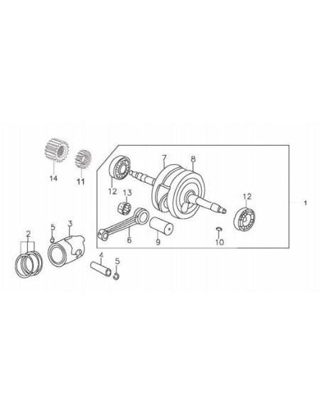 Sworzeń wału korbowego pitbike 140 MRF