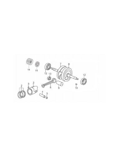 Połówka wału korbowego prawa pitbike 140 MRF