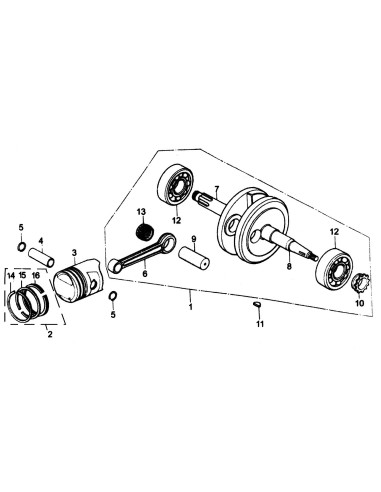 Wał korbowy pitbike 120 MRF