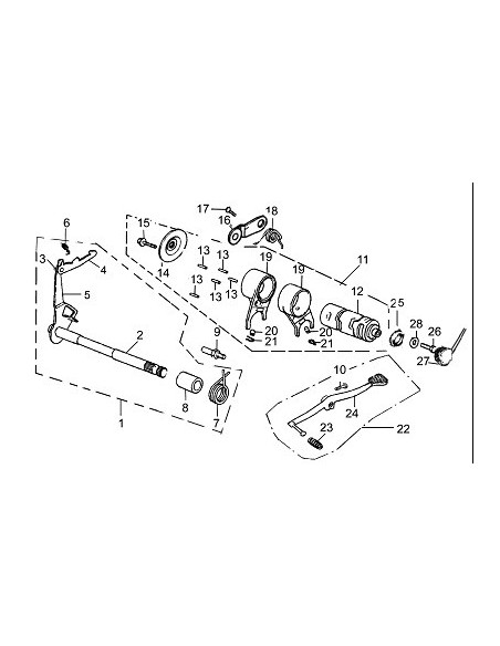 Kosa zmiany biegów pitbike 120 MRF