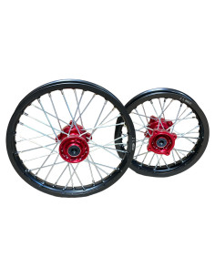 Felgi 14/12' aluminiowe CNC czerwone pitbike MRF