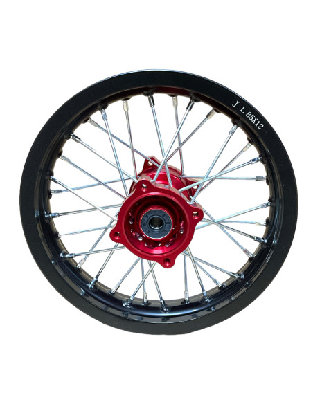 Felgi 14/12' aluminiowe CNC czerwone pitbike MRF